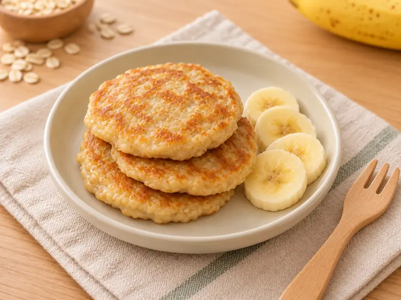 Món ăn dặm Bánh pancake chuối yến mạch